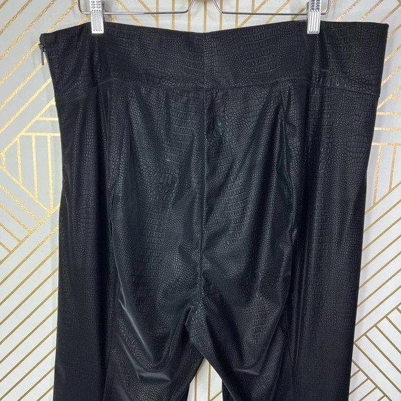 Good American The Croc Exec Pants in Black Faux‎ Leather Plus Size 3XL - Picture 8 of 12